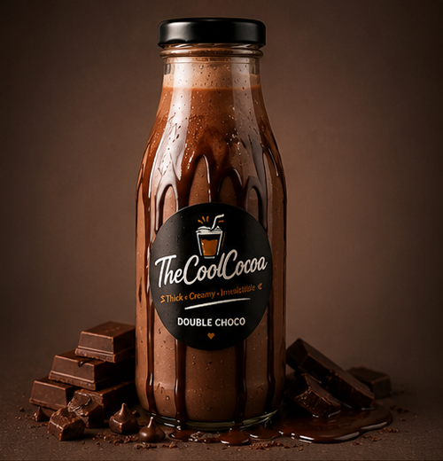 Double chocolate cold cocoa drink